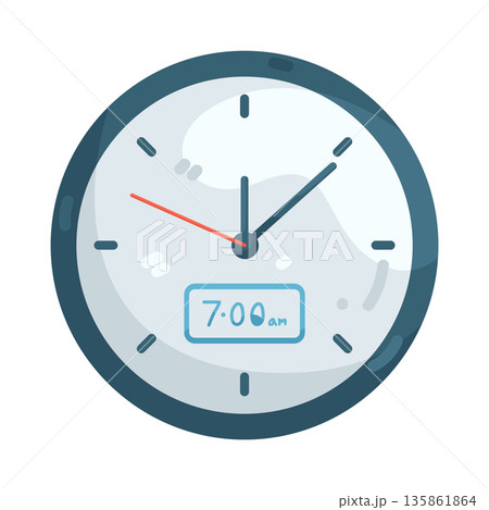 Illustration of wall clock Illustration of wall clock 135861864