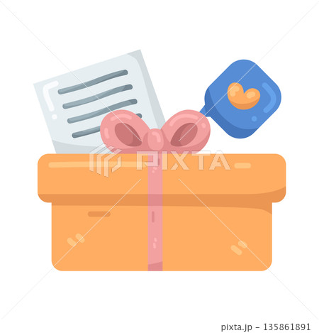 Illustration of gift box Illustration of gift box 135861891
