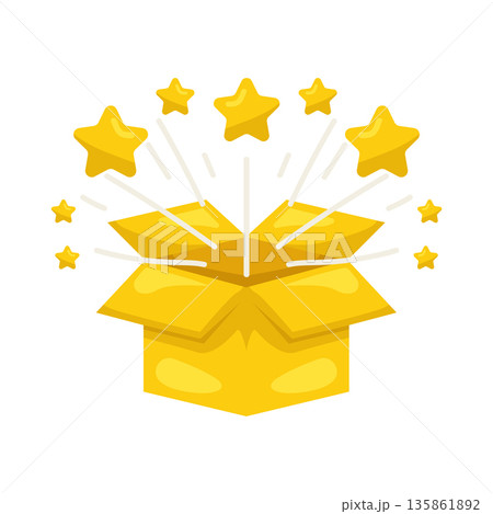 Illustration of Gift box with star Illustration of Gift box with star 135861892