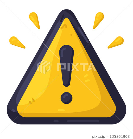 Illustration of warning sign 135861908