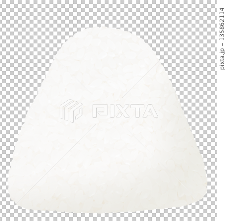Simple pure rice onigiri icon with rice texture 135862114