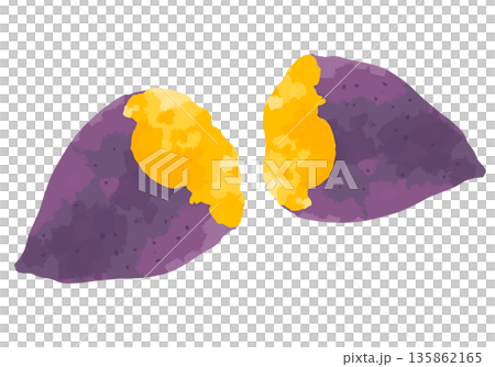 ホクホクで美味しそうな焼き芋のイラスト 135862165