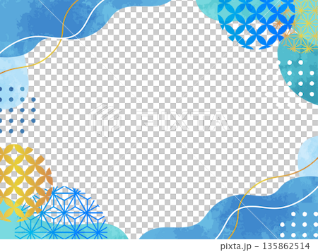 Japanese style geometric pattern background material 135862514