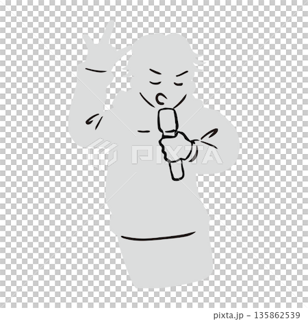 酷炫饒舌歌手剪影(白色) 酷炫饒舌歌手剪影(白色) 135862539
