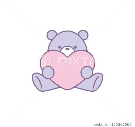 手描きのゆめかわなくまのイラスト 135862560