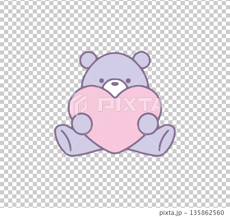 Hand-drawn illustration of a cute dream bear 135862560