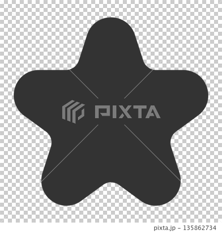 Star black icon (simple, line drawing, monochrome) 135862734