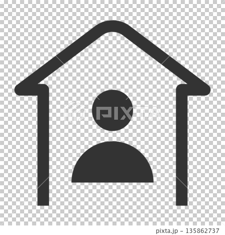 Work from home icon (simple, line drawing, monochrome) Work from home icon (simple, line drawing, monochrome) 135862737