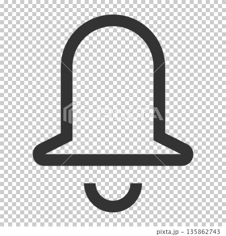 Bell icon (simple, line drawing, monochrome) 135862743