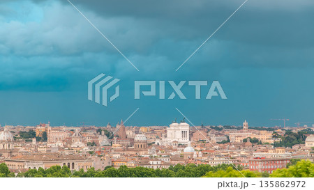 Panoramic view of historic center timelapse of Rome, Italy Panoramic view of historic center timelapse of Rome, Italy 135862972