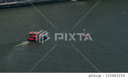 Passengers in a cruise on the Douro river in Tourist boat in Porto, Portugal timelapse Passengers in a cruise on the Douro river in Tourist boat in Porto, Portugal timelapse 135863259