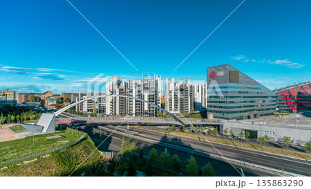 Modern bridge and buildings in the new area of Portello timelapse, Milan, Italy Modern bridge and buildings in the new area of Portello timelapse, Milan, Italy 135863290