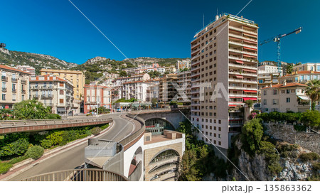 Monte Carlo Railway Station Gare de Monaco timelapse, Principality of Monaco. Monte Carlo Railway Station Gare de Monaco timelapse, Principality of Monaco. 135863362