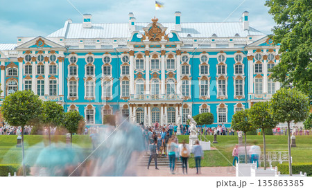 The Catherine Palace timelapse is a Rococo palace located in the town of Tsarskoye Selo Pushkin 135863385