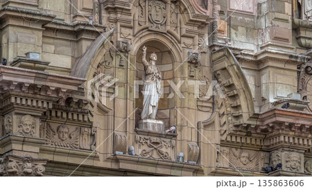 Statue on The Basilica Cathedral of Lima is a Roman Catholic cathedral located in the Plaza Mayor timelapse hyperlapse in Lima, Peru Statue on The Basilica Cathedral of Lima is a Roman Catholic cathedral located in the Plaza Mayor timelapse hyperlapse in Lima, Peru 135863606