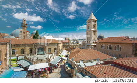 View of the old town timelapse. Jerusalem, Israel. Old city of Jerusalem from top. View of the old town timelapse. Jerusalem, Israel. Old city of Jerusalem from top. 135863732