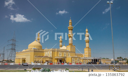 Modern Mosque Building in Kuwait timelapse hyperlapse Modern Mosque Building in Kuwait timelapse hyperlapse 135863792