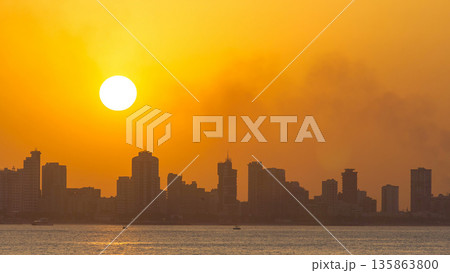 Kuwait cityscape during the sunset timelapse Kuwait cityscape during the sunset timelapse 135863800