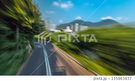 A Hong Kong streets view timelapse from open-top touristic bus during Hong Kong island's touring A Hong Kong streets view timelapse from open-top touristic bus during Hong Kong island's touring 135863837