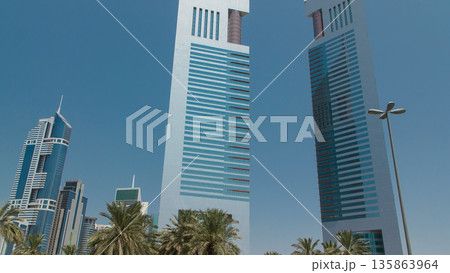 Emirates Twin Towers, Dubai, timelapse hyperlapse 135863964