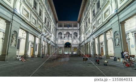 Uffizi Gallery timelapse hyperlapse. Prominent art museum located adjacent to Piazza della Signoria Uffizi Gallery timelapse hyperlapse. Prominent art museum located adjacent to Piazza della Signoria 135864031