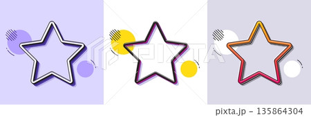 Star line icon. Halftone dotted pattern. Gradient icon with grain shadow. Best rank sign. Bookmark or Favorite symbol. Line star icon. Various designs. Vector Star line icon. Halftone dotted pattern. Gradient icon with grain shadow. Best rank sign. Bookmark or Favorite symbol. Line star icon. Various designs. Vector 135864304
