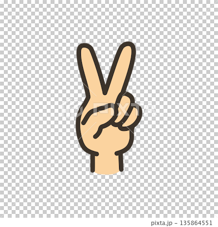 Peace sign hand illustration Peace sign hand illustration 135864551