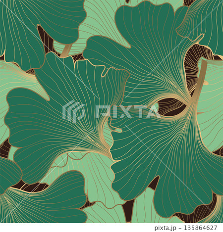 botanical seamless pattern 135864627