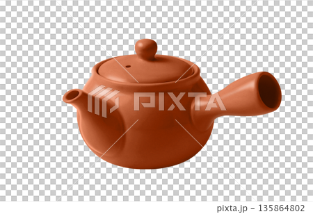 急須 お茶 イラスト リアル 135864802