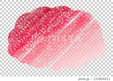 Red cloud-shaped pastel frame 135864811