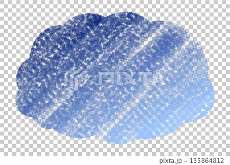 Blue cloud-shaped pastel frame 135864812