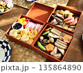 日本料理　伝統行事の手作りのおせち 135864890