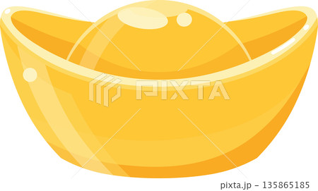 Chinese Gold Ingot Yuanbao, Symbol of Wealth and Prosperity 135865185