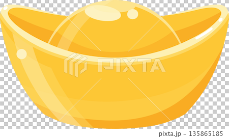 Chinese Gold Ingot Yuanbao, Symbol of Wealth and Prosperity 135865185