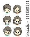 シンプルでかわいい子どもの顔イラストセット 135865191