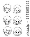 シンプルでかわいい子どもの顔イラストセット 135865192