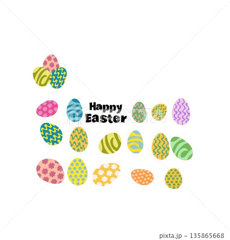 free Happy Easter Bunnies Floral Egg Celebration happy easter Easter Sunday vector illustration  135865668