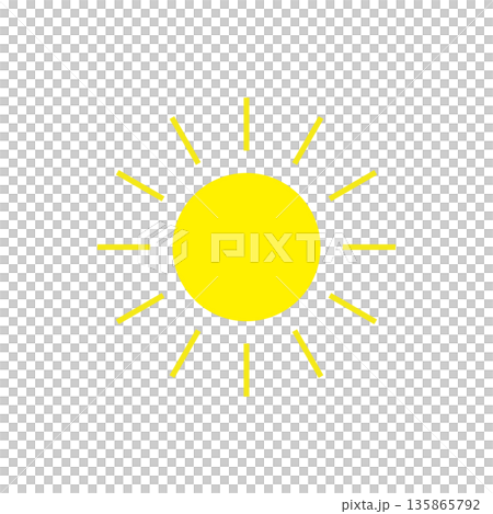 Yellow sun weather icon bright simple material 135865792