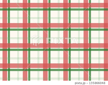 春のいちごのチェック柄 135866048