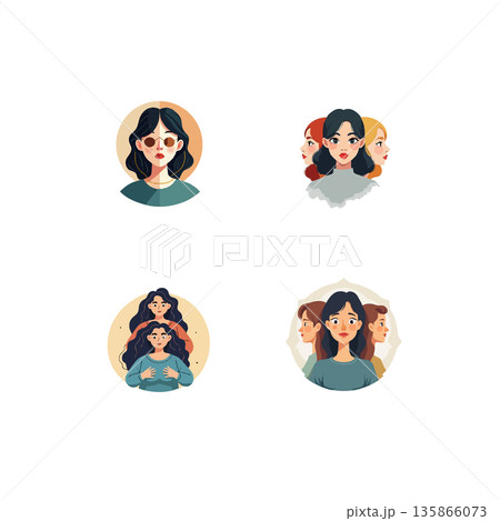 A collection of cute cartoon illustrations showcasing various hobbies and interests, perfect for educational or creative projects. 135866073