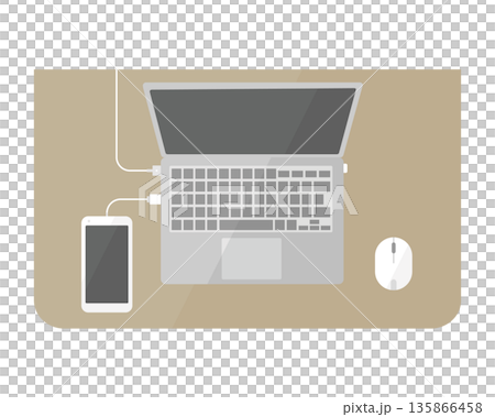 パソコンとスマートフォンのイラスト パソコンとスマートフォンのイラスト 135866458