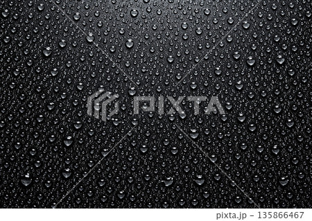 Screenshot of dark water droplet texture thumbnails with numbered labels and varied moody gradient lighting across backgrounds. Wallpaper and droplets background concept. 135866467