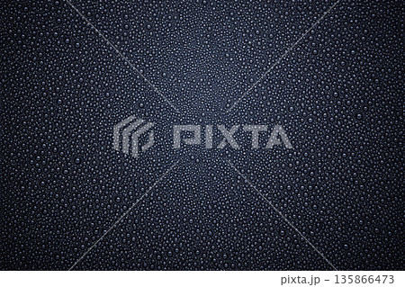 Water droplets on dark cover background. Wallpaper and cover background concept. 135866473