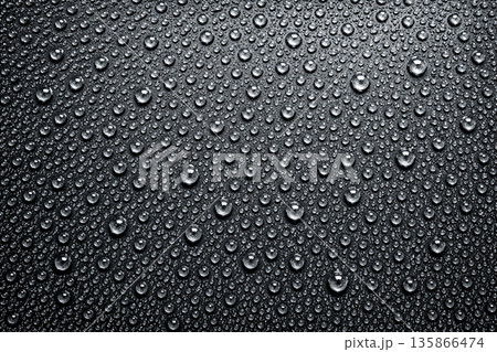 Screenshot of dark water droplet texture thumbnails with numbered labels and varied moody gradient lighting across backgrounds. 135866474