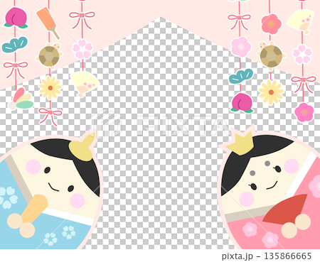 可愛的春日娃娃和裝飾品相框 1 135866665