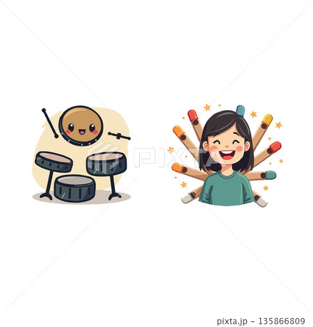 Charming cartoon illustration featuring a house under a smiling sun and a character enjoying tea, perfect for cheerful and inviting designs. Charming cartoon illustration featuring a house under a smiling sun and a character enjoying tea, perfect for cheerful and inviting designs. 135866809