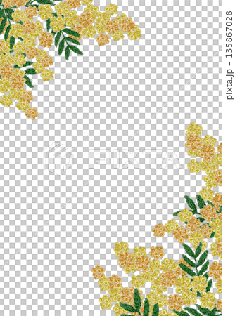 【含羞草相框】手工刺繡插畫素材 135867028