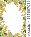 【ミモザのフレーム】手刺繍イラスト素材 135867029