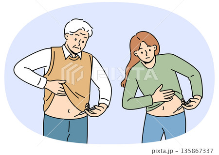 People with diabetes inject insulin into stomach to lower blood sugar levels and feel better 135867337