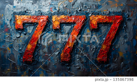 油絵のようなスリーセブンのイラスト 135867398